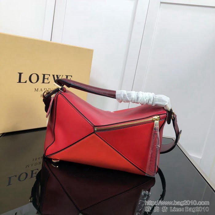 LOEWE羅意威 拼色熱銷款 puzzle bag 可折疊 牛皮手提肩背包 大小號 L0153  jdl1245